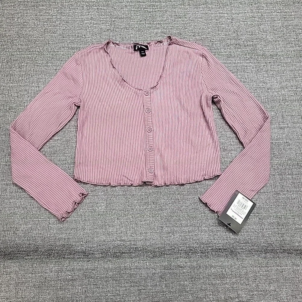 Kids Girls Long Sleeves Buttons Front Cardigan Dress Set Medium Size 8 Purple